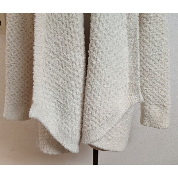 Women's Cream Color CozyChic® Honeycomb Shawl Cardigan Sweater Medium - Picture 4 of 13